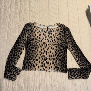 100% Cashmere Crop Leopard Sweater from R13  like new